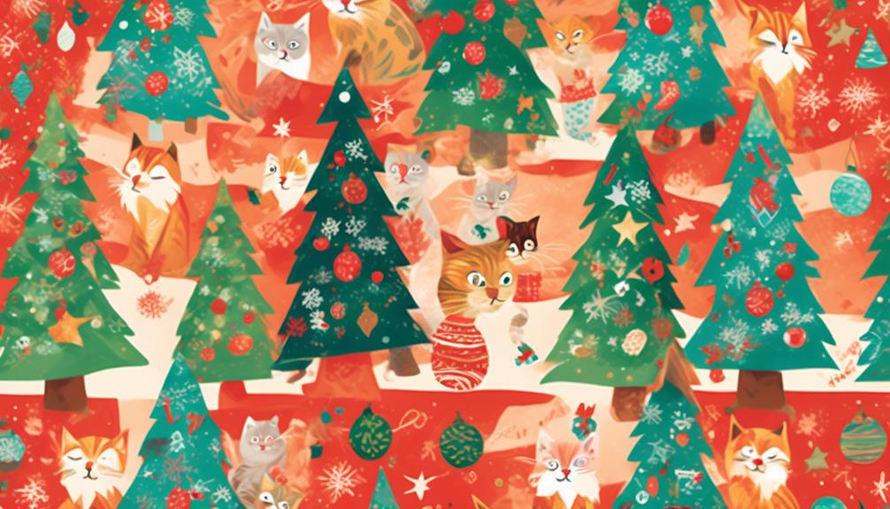cat themed gift wrapping paper
