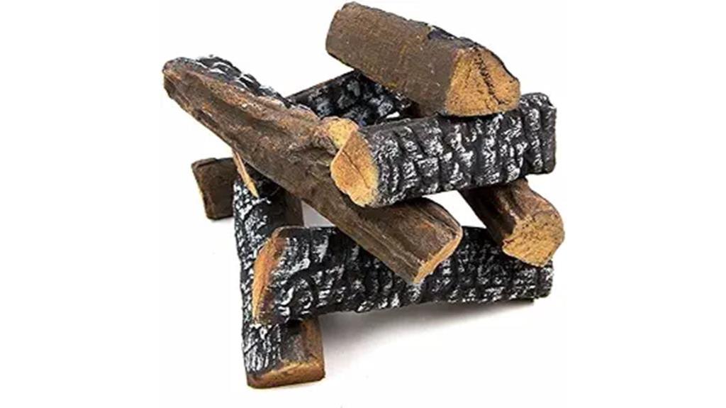 ceramic fireplace logs set