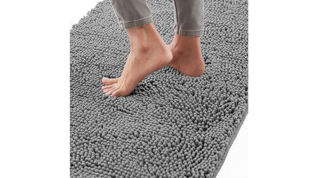 chenille bath rug with rubber backing