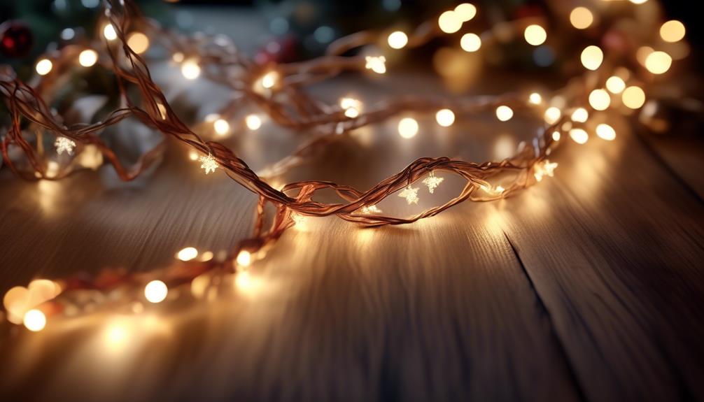 christmas garland with twinkling lights