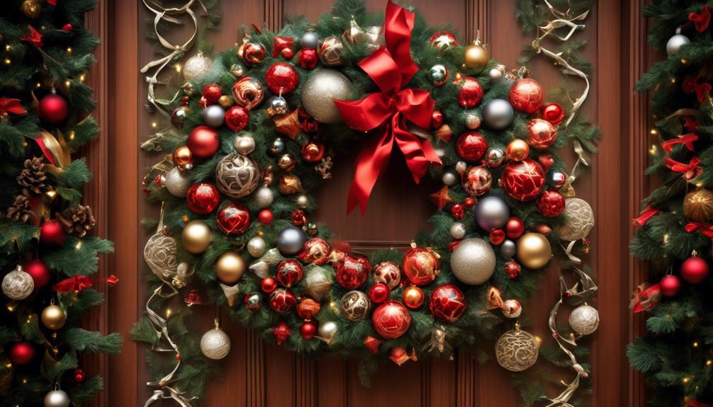 christmas wreath made from ornaments