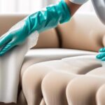 cleaning a sofa at home