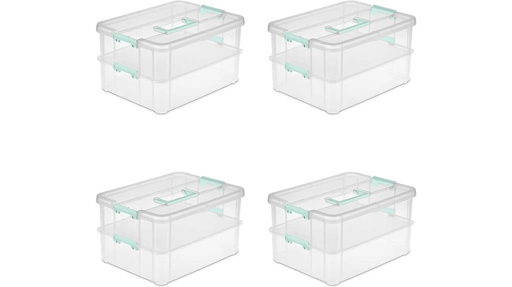clear small storage boxes