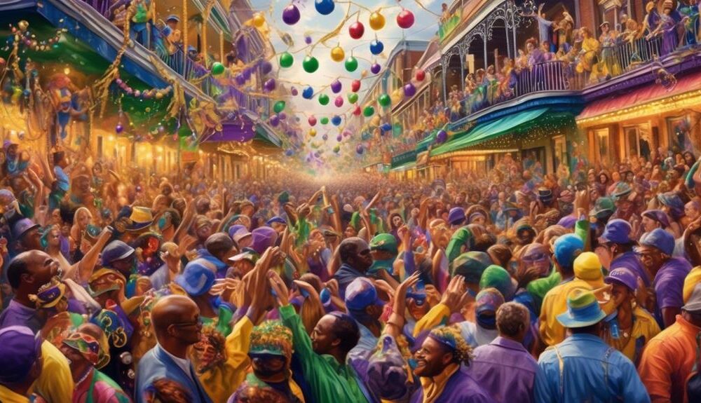 collecting beads at mardi gras