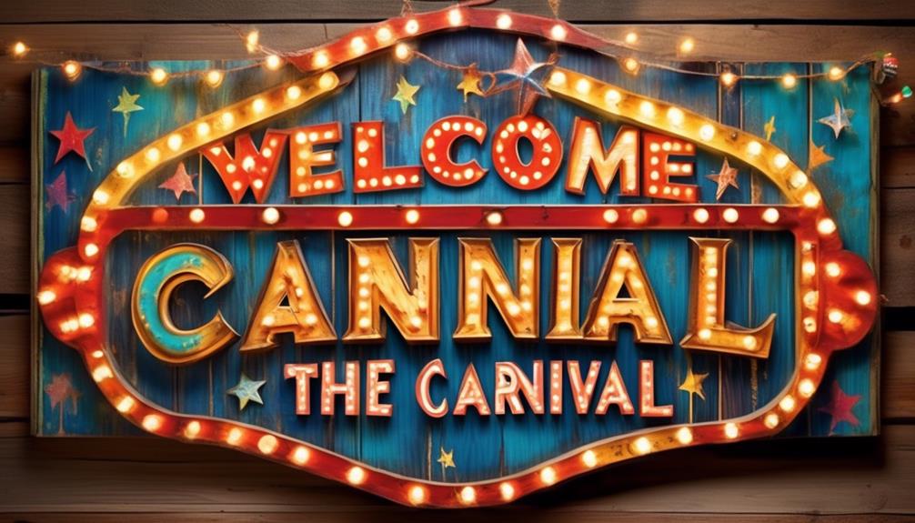 colorful carnival entrance sign