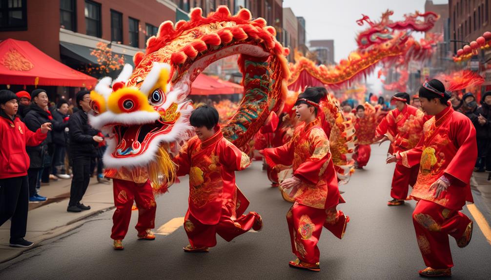 colorful chinese new year parade