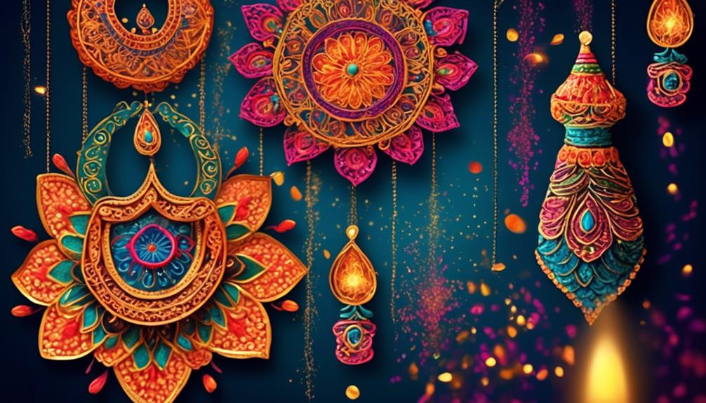 colorful diwali hanging ornaments