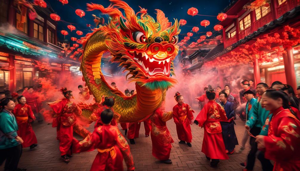 colorful dragon dance tradition