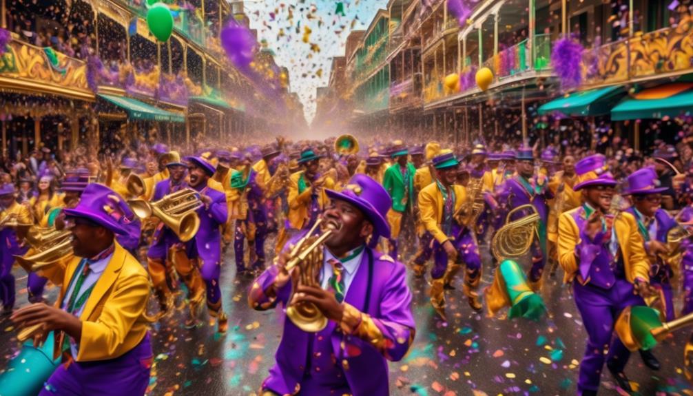 colorful floats and marching bands