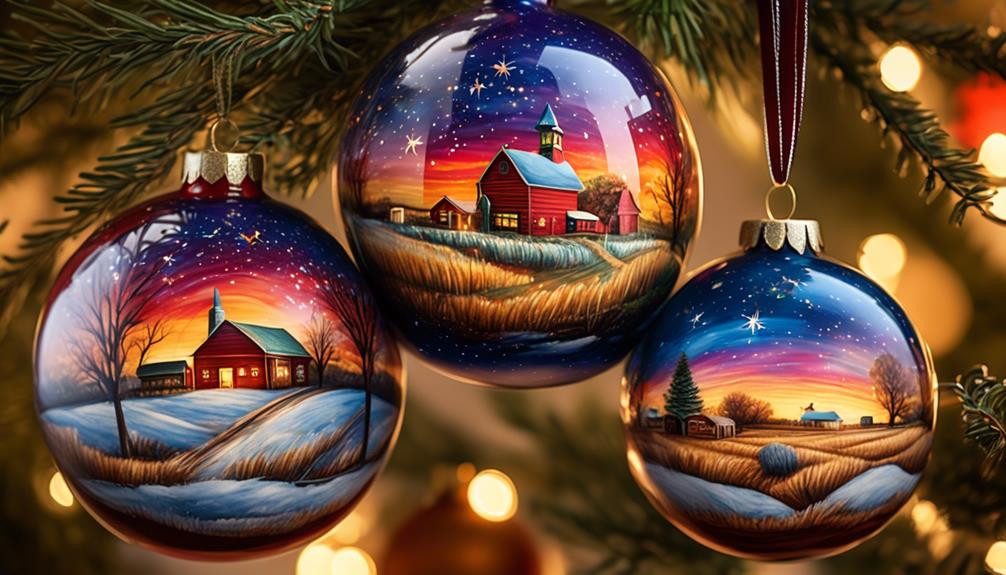 colorful hand painted glass ornaments