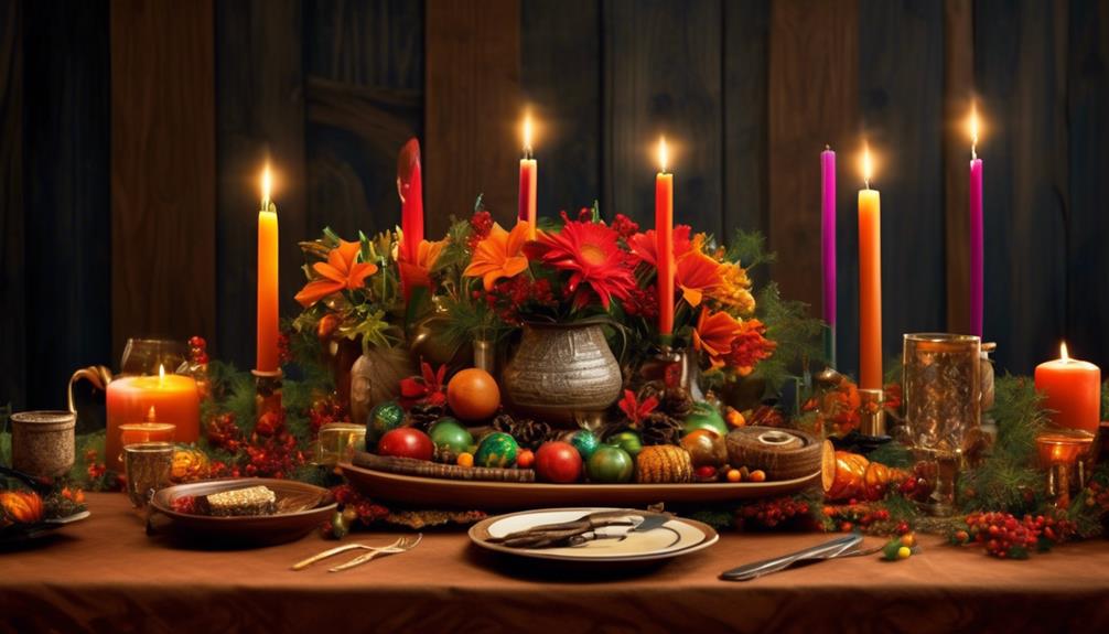 colorful holiday table decorations