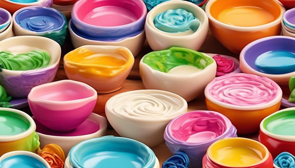 colorful icing dividing technique