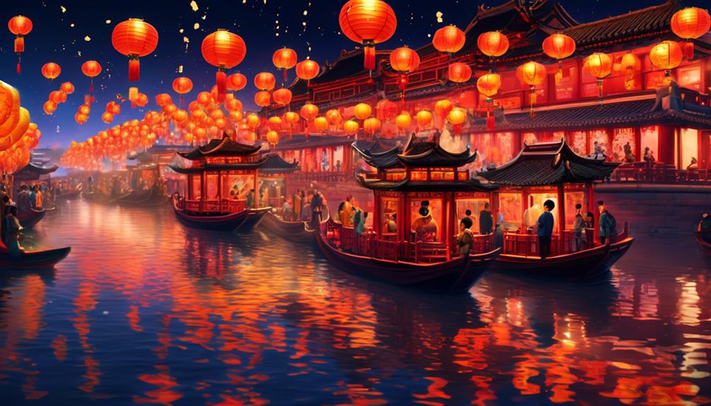 colorful lanterns light up