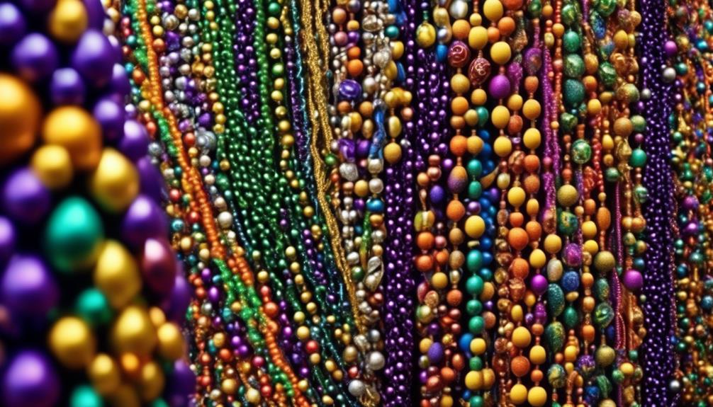 colorful mardi gras bead art