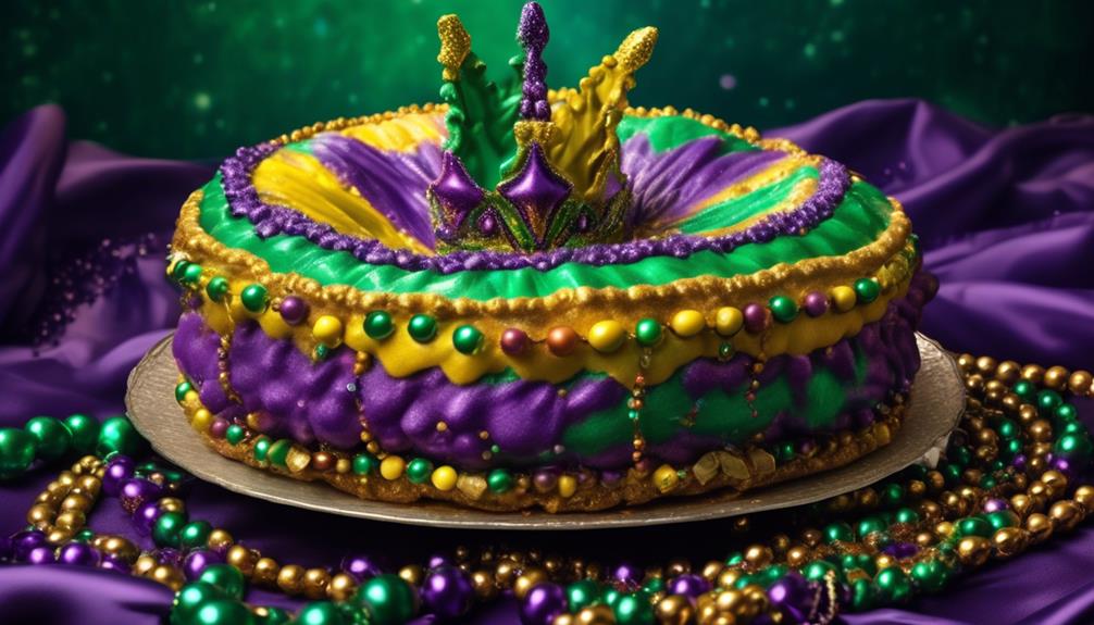 colorful mardi gras cake