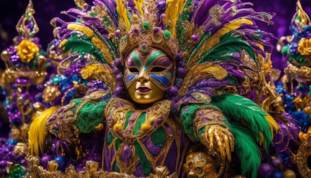 colorful mardi gras floats