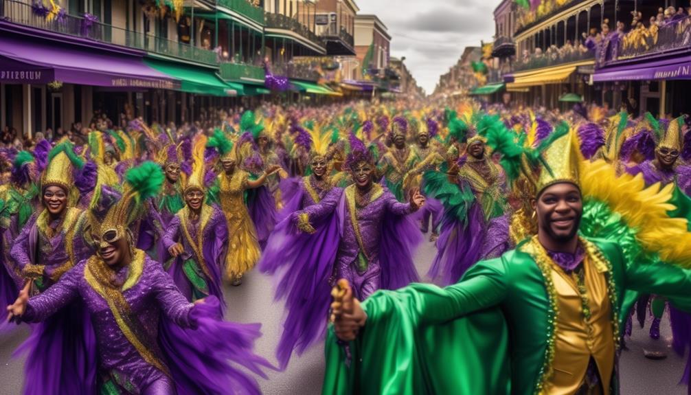 colorful mardi gras parade