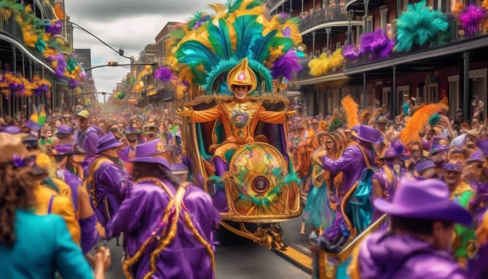 colorful mardi gras procession