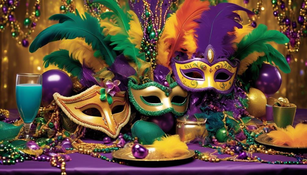 colorful masks and beads