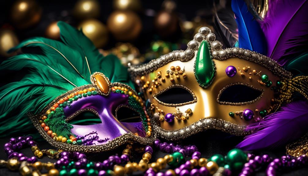 colorful masks and beads