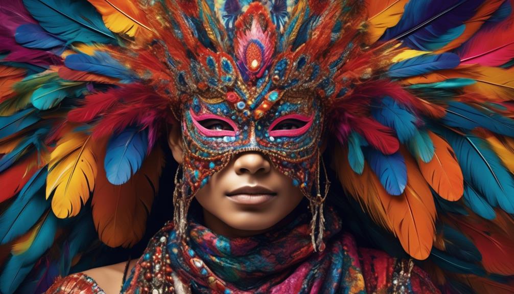 colorful masks and party gear