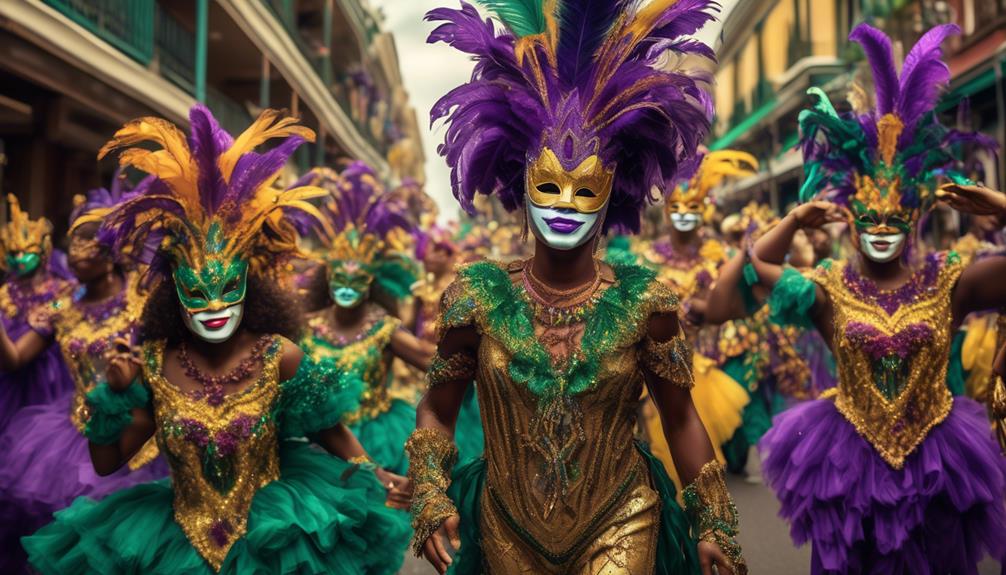 colorful masks at mardi gras