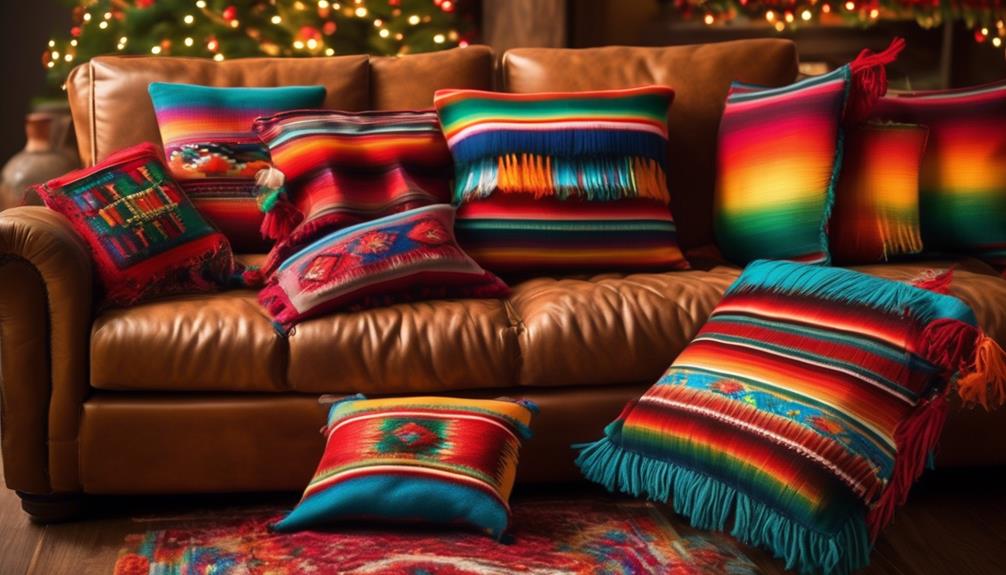 colorful mexican serape pillows