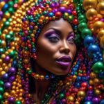 colorful oversized mardi gras beads