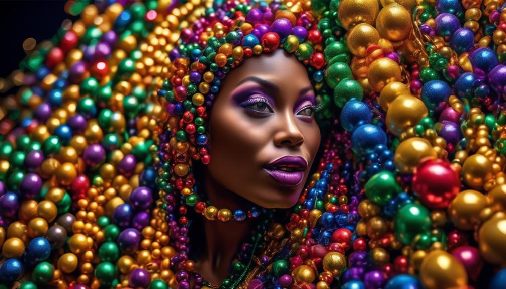 colorful oversized mardi gras beads