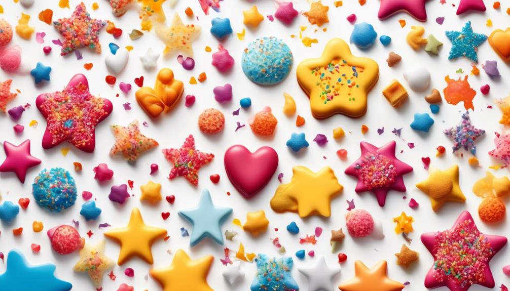 colorful sugary cake decorations