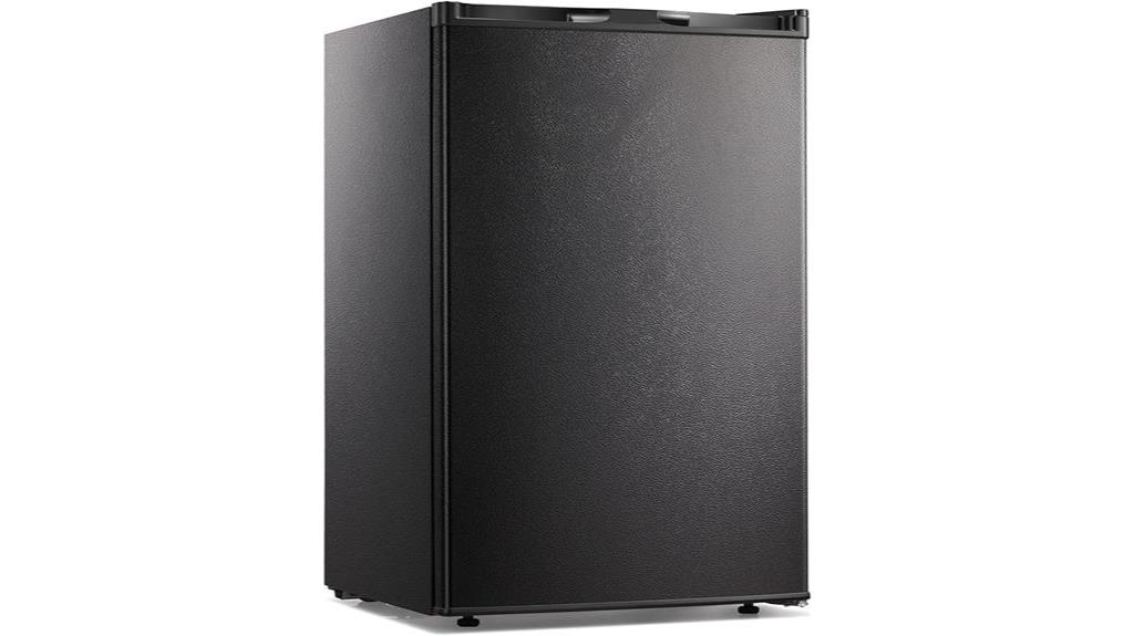 compact black single door freezer