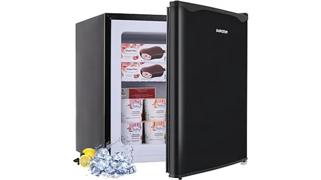 compact mini freezer with removable shelf