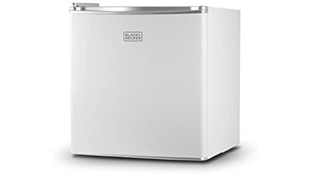 compact white refrigerator with freezer