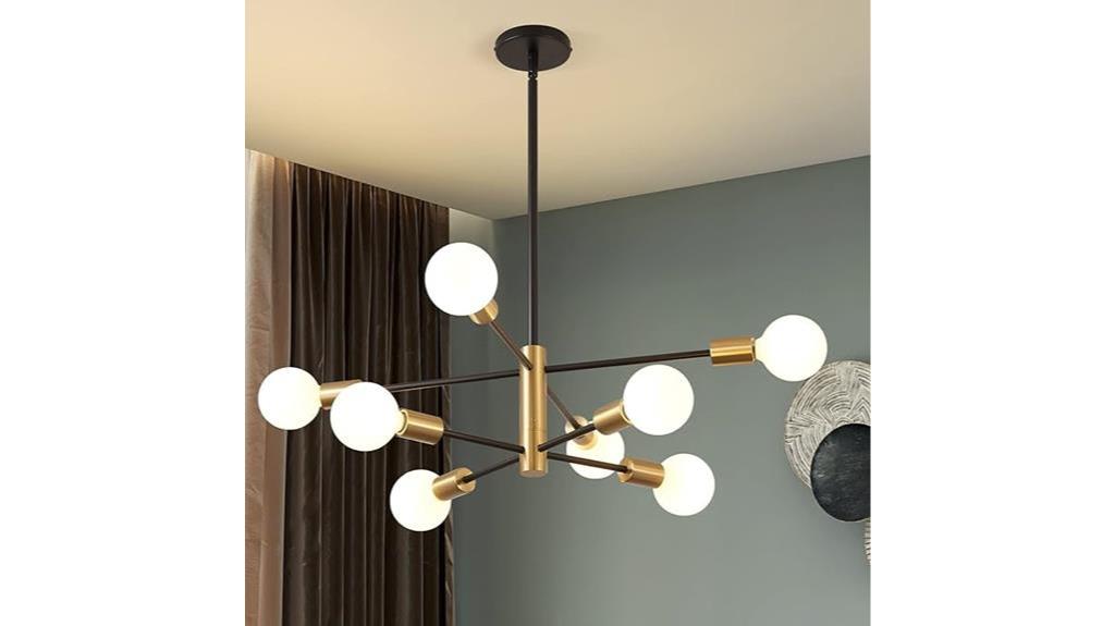 contemporary 8 light sputnik chandelier