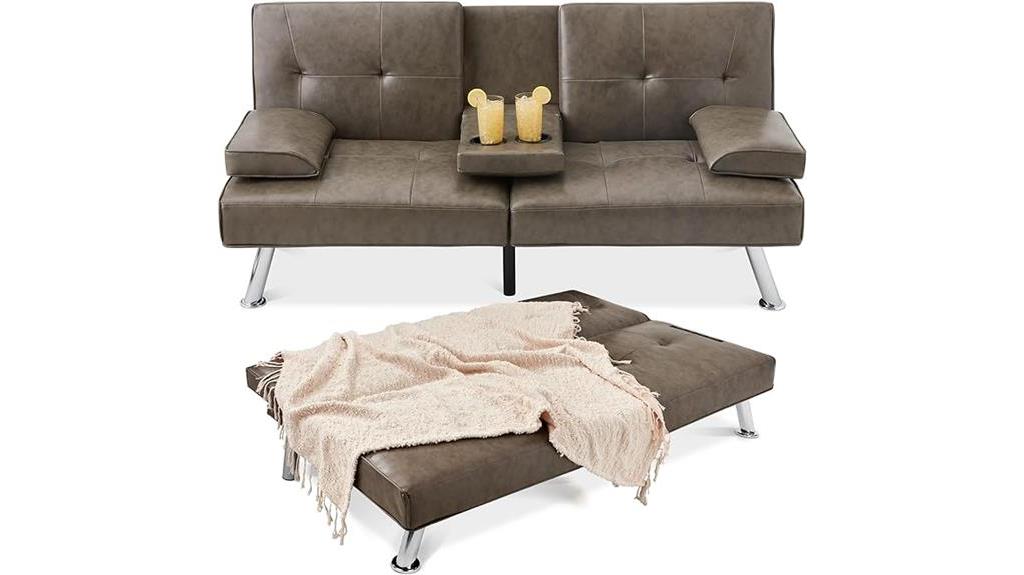 convertible grey futon sofa