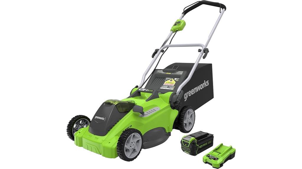 cordless green mower with battery