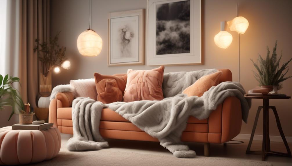cozy ambiance with plush bedding