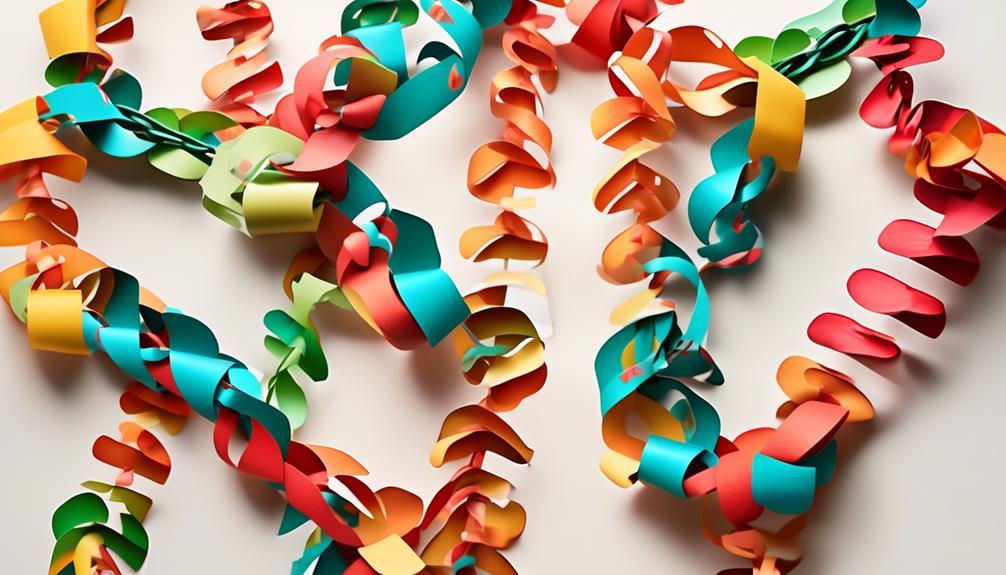 crafting a festive paper chain