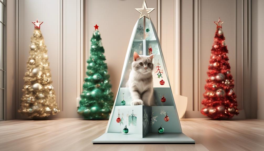 creative christmas cat tower