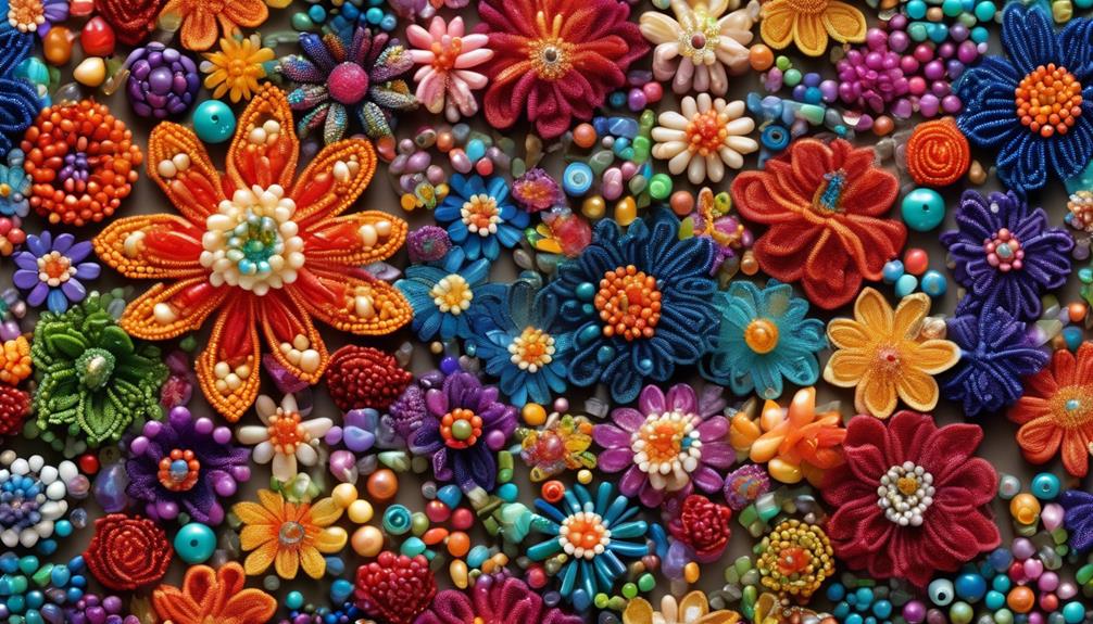 creative floral designs with beads
