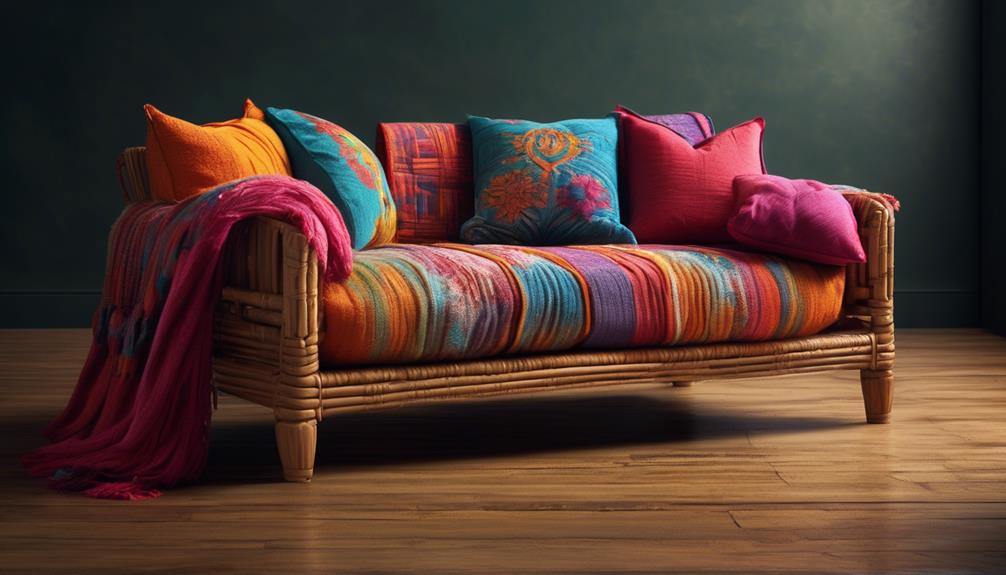creative ways to decorate a cane sofa