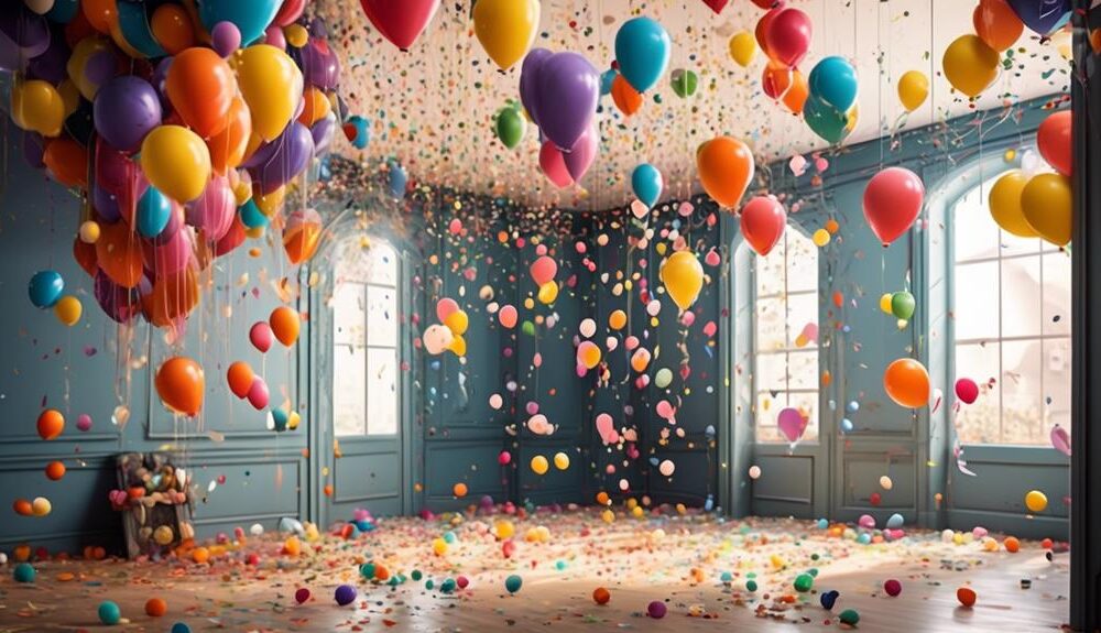 decorating a room with balloons