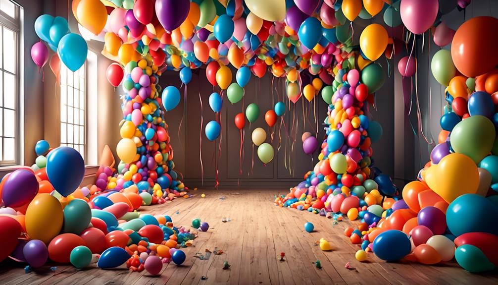 decorating a room with balloons