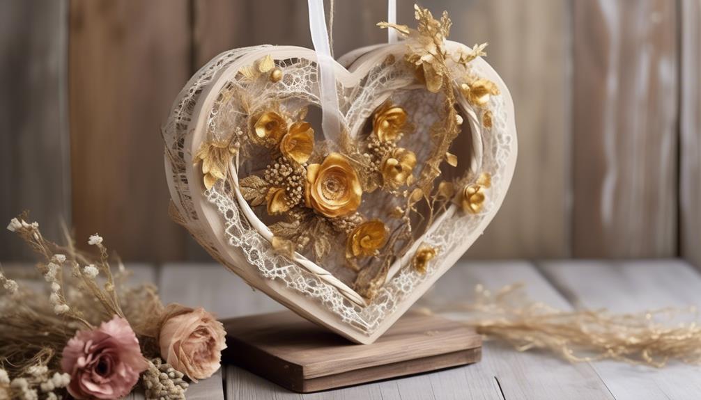 decorating a wooden heart