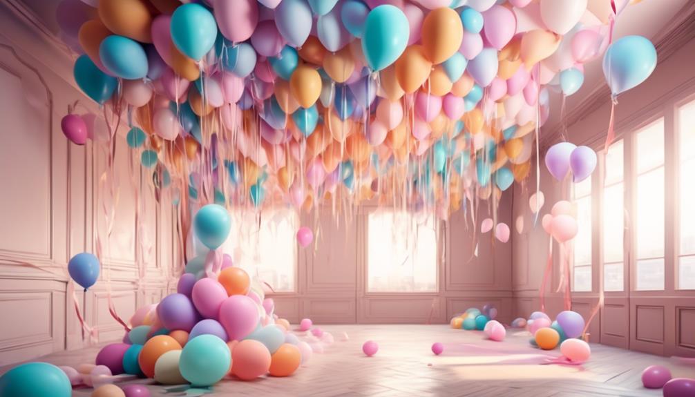 decorative balloons on ceiling
