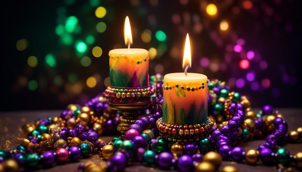 decorative candles with bead adornments