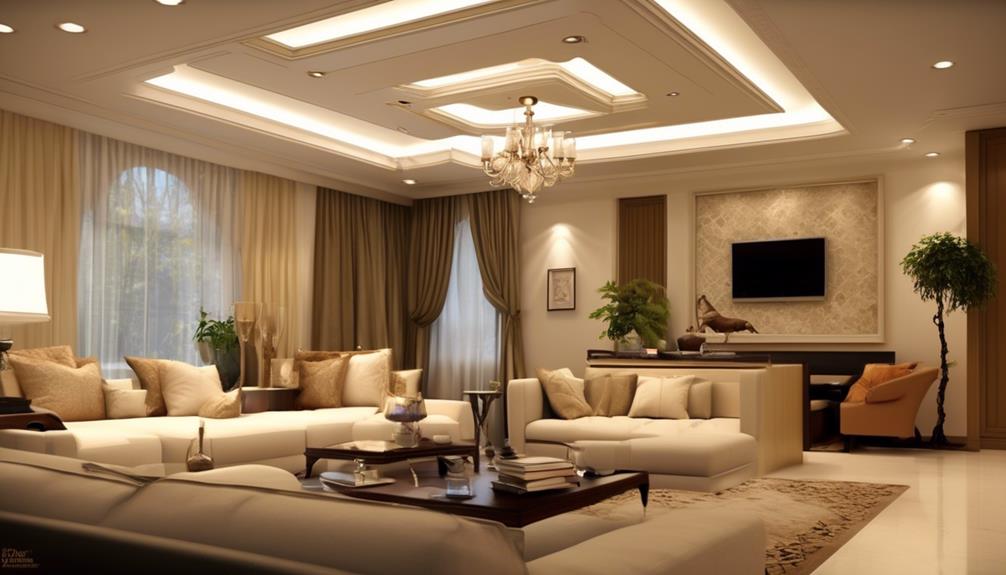 decorative ceiling with recessed shape