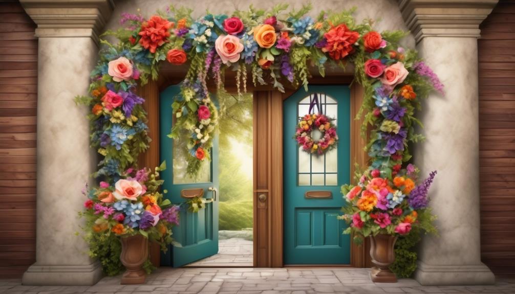 decorative flower arrangement for doors