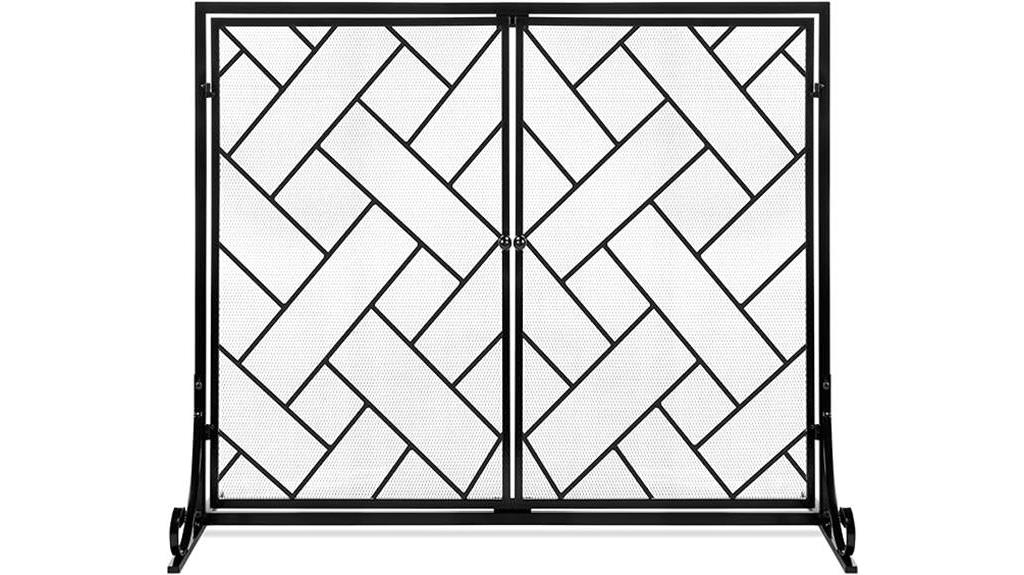 decorative geometric fireplace screen