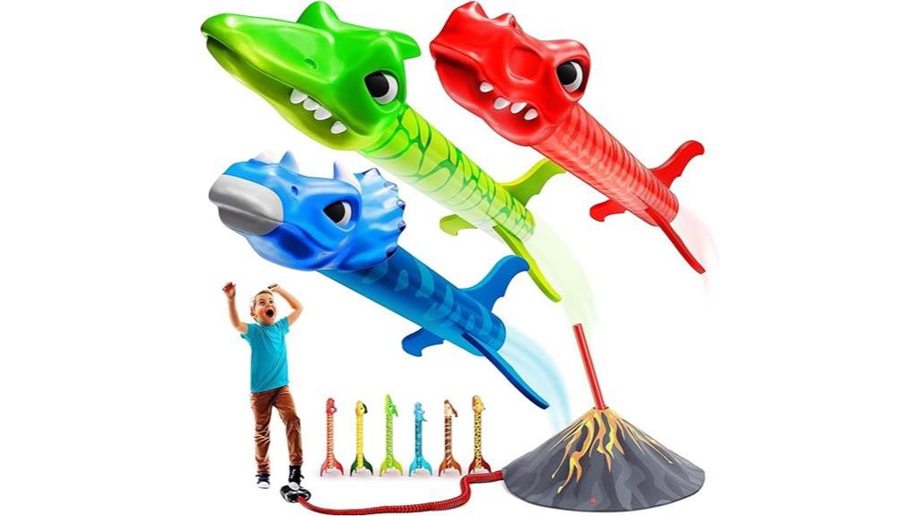 dinosaur themed rocket launcher toy